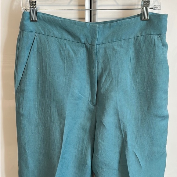 DYNAMITE Yasmin Straight Leg Linen Pants Turquoise, Size 8 - Picture 8 of 14